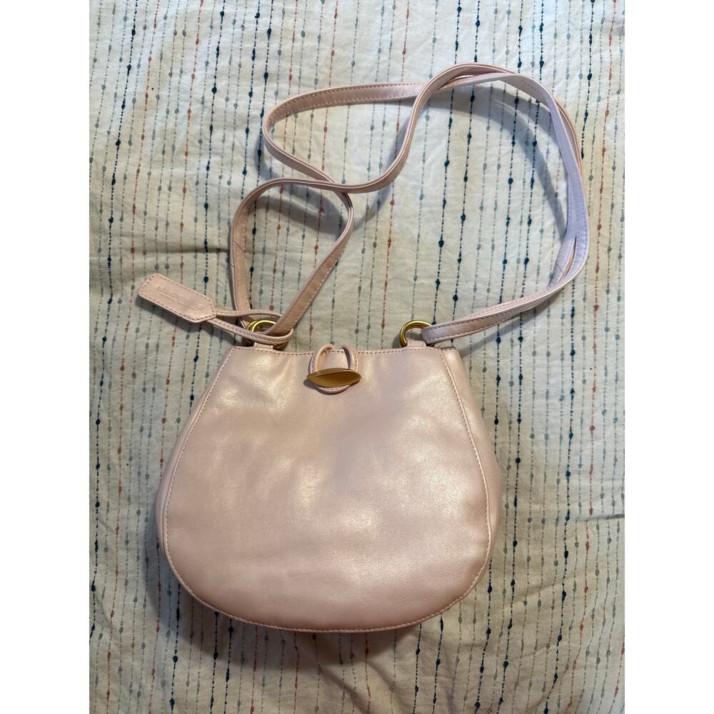 NWT VINTAGE Pearlescent Pink Leather Liz Claiborne Shoulder Crossbody Bag Purse